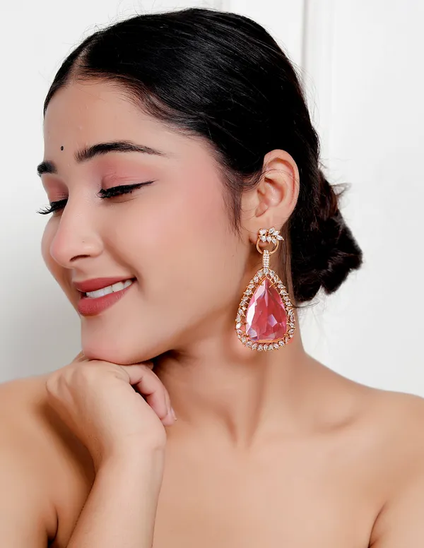 Pink_Premium_Handcrafted_Designer_Gold_Toned_Earrings_Set_For_Women