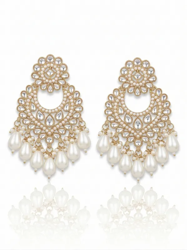 Antique_Gold_Chandbali_Earrings_for_Women_with_Pearl_Drop,_Kundan_Work,_Traditional_Indian_Jewelry