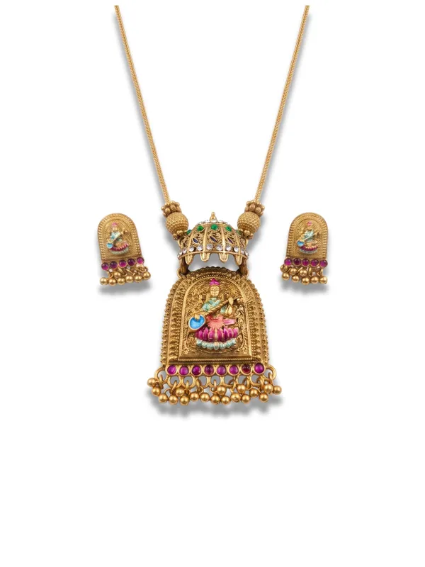 Divine_Lakshmi_Meenakari_Pendant_&_Stud_Earrings_Set