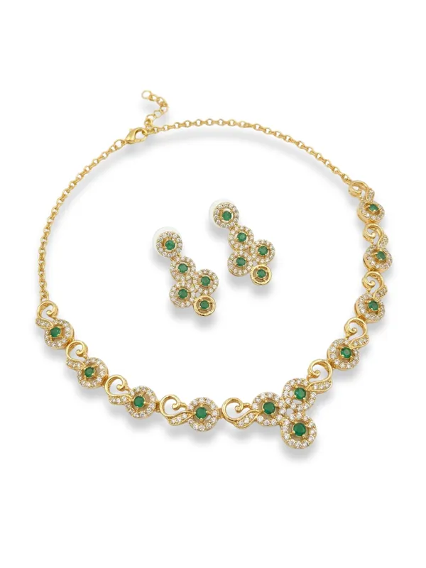 Gold-Tone_green_Necklace_Set_for_Women-_Matching_Earrings_Included,