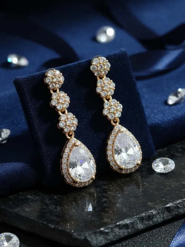 Rose_Gold_Teardrop_Dangle_Earrings_for_Women,_Cubic_Zirconia_Crystal_Drop_Earrings_with_Halo_Design