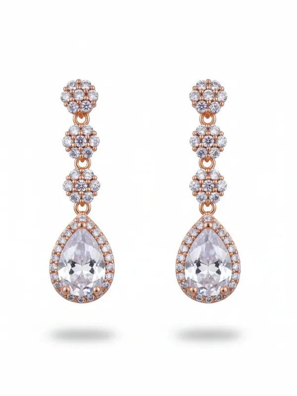 Rose_Gold_Teardrop_Dangle_Earrings_for_Women,_Cubic_Zirconia_Crystal_Drop_Earrings_with_Halo_Design