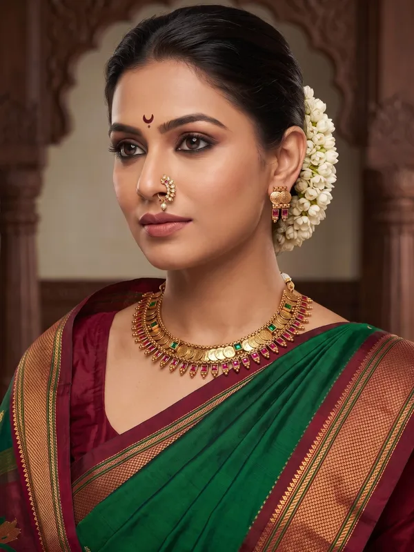 Royal_Maharashtrian_Antique_Gold_Laxmi_Coin_Necklace_Set_With_Traditional_Green_&_Ruby_Kundan