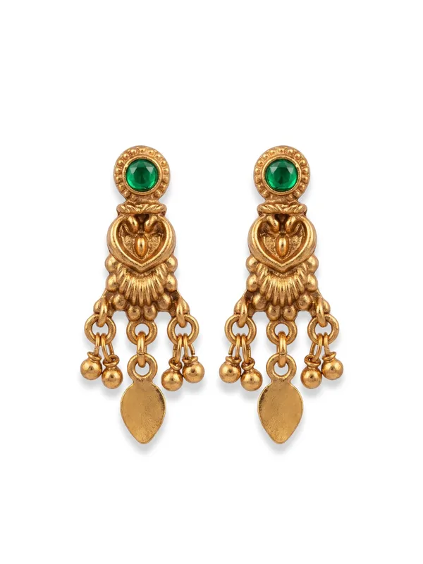 Traditional_Antique_Gold-Plated_Elakkathali_necklace_Set_with_Green_kundan