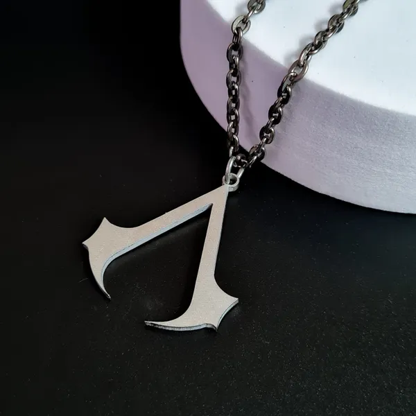 Steel_White_Assassins_Creed_Sarah_Base_Matte_Finish_Stainless_Steel_Mens_Pendant_(12_Inch)