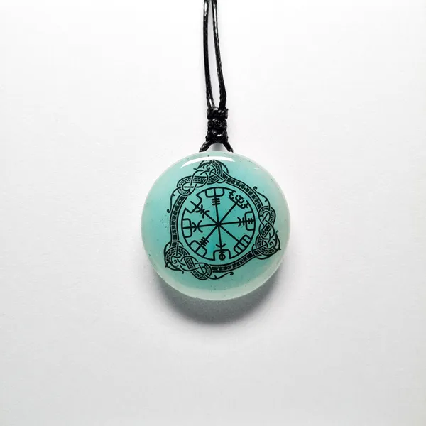 Blue_Vegvisir_(Viking_Compass)_With_Dragon_Knot_Vikings_Glow_In_Dark_Resin_Handcrafted_Pendant_(12_Inch)