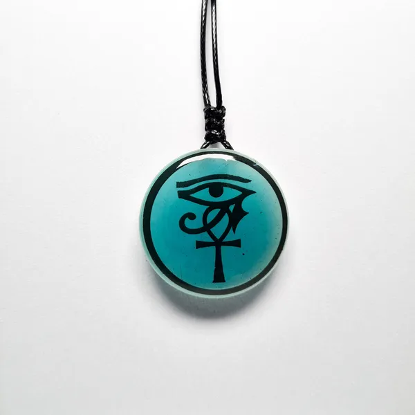 Blue_Ankh_And_Eye_Of_Horus_Egyptian_Symbol_Glow_In_Dark_Resin_Handcrafted_Pendant_(12_Inch)