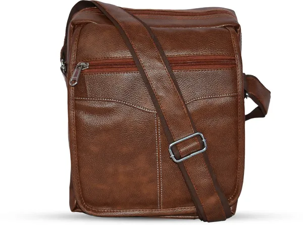 Brown_Synthetic_Leather_Sling_Cross_Body_Bag_For_Boys_&_Girls