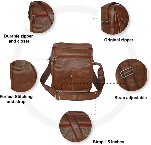 Brown_Synthetic_Leather_Sling_Cross_Body_Bag_For_Boys_&_Girls