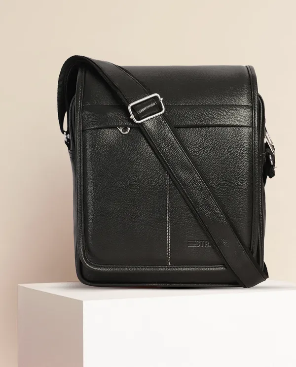 Black_Sling_Bag_Pu_Leather_Sling_Cross_Body_Messenger_Bag_For_Men_Women