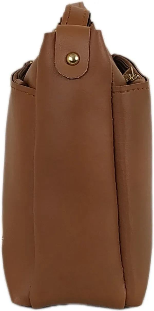 Tan_Synthetic_Leather_Sling_Bag_For_Girls