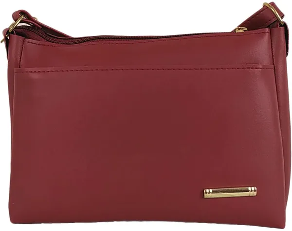 Maroon_Synthetic_Leather_Sling_Bag_For_Girls