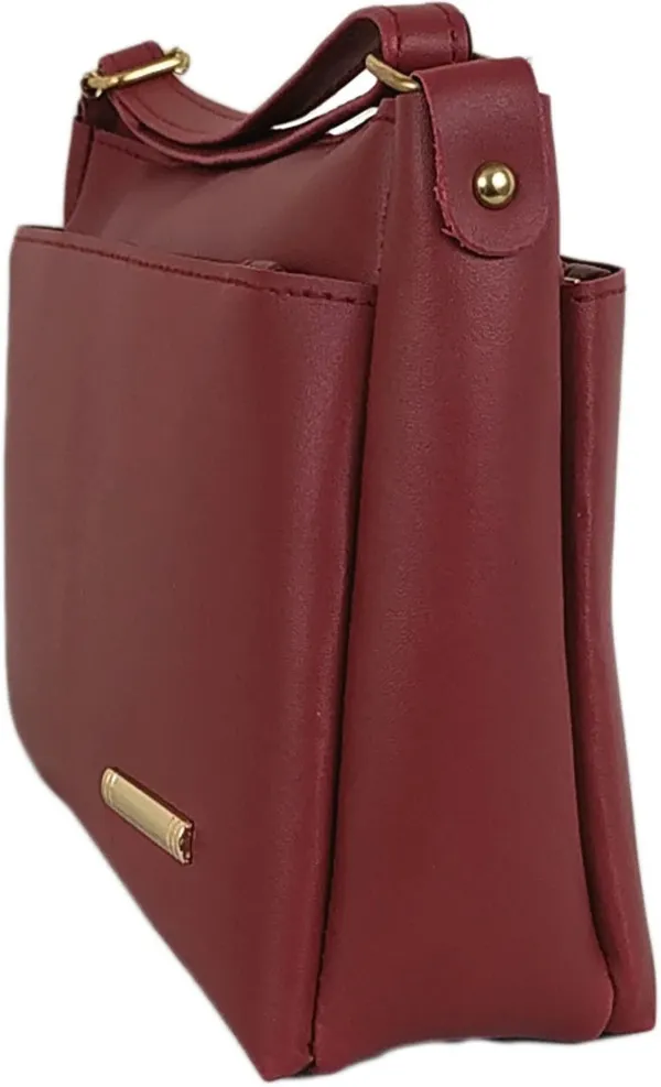 Maroon_Synthetic_Leather_Sling_Bag_For_Girls