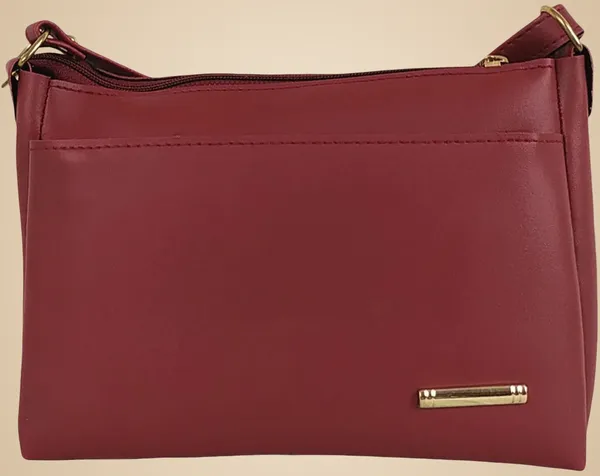 Maroon_Synthetic_Leather_Sling_Bag_For_Girls