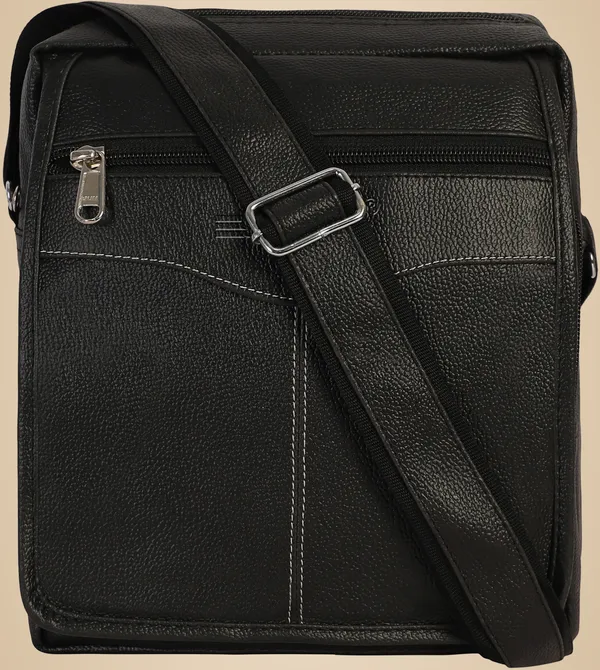 Black_Synthetic_Leather_Sling_Cross_Body_Bag_For_Boys_&_Girls