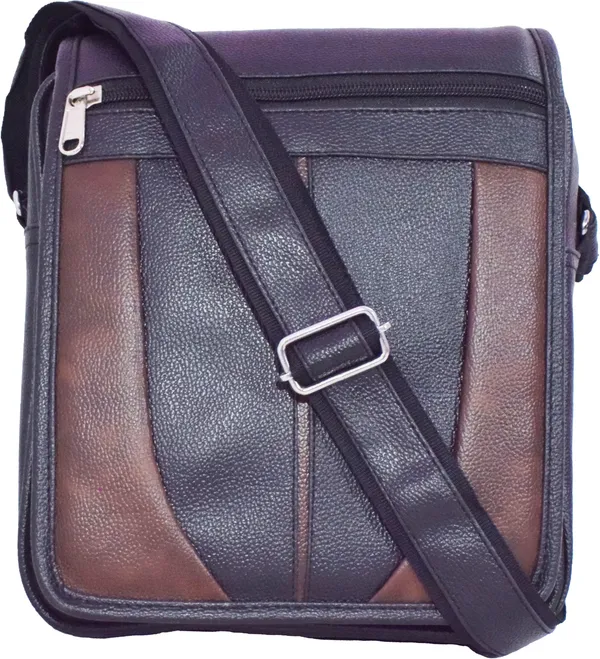 Black_Synthetic_Leather_Sling_Cross_Body_Messenger_One_Side_Shoulder_Bag_For_Men_Women