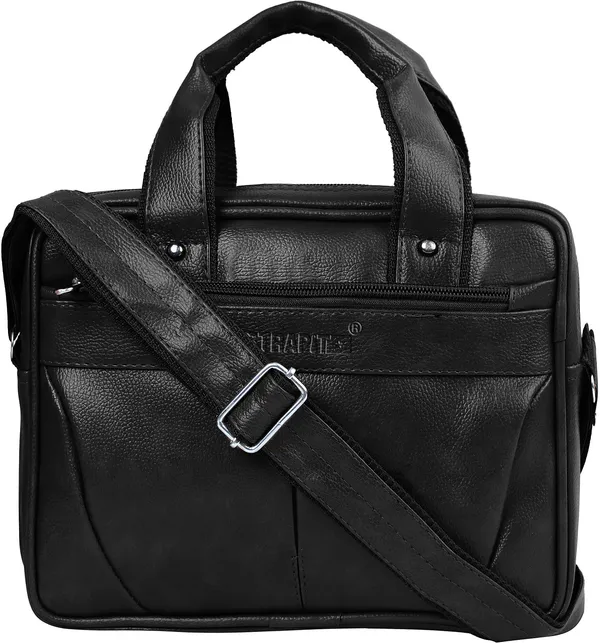 Black_Synthetic_Leather_Sling_Cross_Body_One_Side_Shoulder_Bag_For_Men_Women