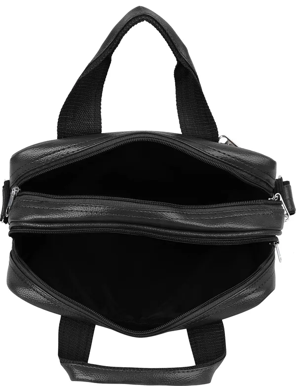 Black_Synthetic_Leather_Sling_Cross_Body_One_Side_Shoulder_Bag_For_Men_Women