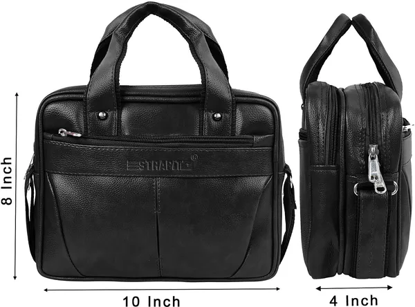 Black_Synthetic_Leather_Sling_Cross_Body_One_Side_Shoulder_Bag_For_Men_Women