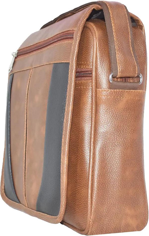 Brown_&_Black_Synthetic_Leather_Sling_Cross_Body_One_Side_Shoulder_Bag_For_Men_Women