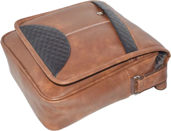 Tan_Pu_Leather_Strap_Sling_Bag_Men_Cross_Body