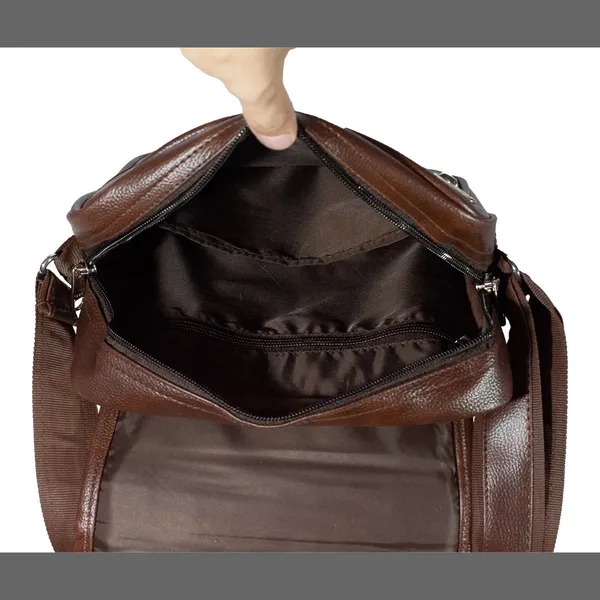 Brown_Synthatic_Leather_Sling_Bag__For_Girls_&_Boys