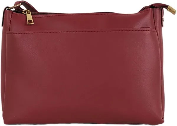 Maroon_Synthatic_Leather_Sling_Bag__For_Girls