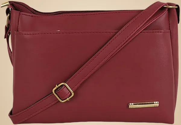 Maroon_Synthatic_Leather_Sling_Bag__For_Girls