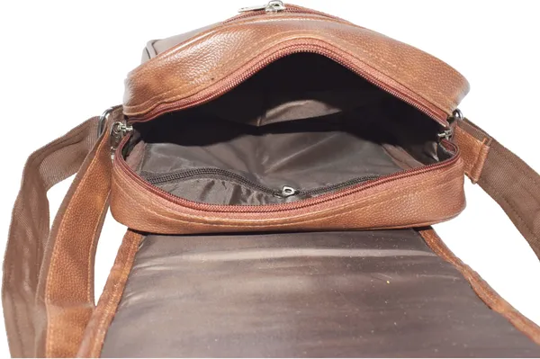 Tan_Synthatic_Leather_Sling_Bag_For_Girl_&_Boy