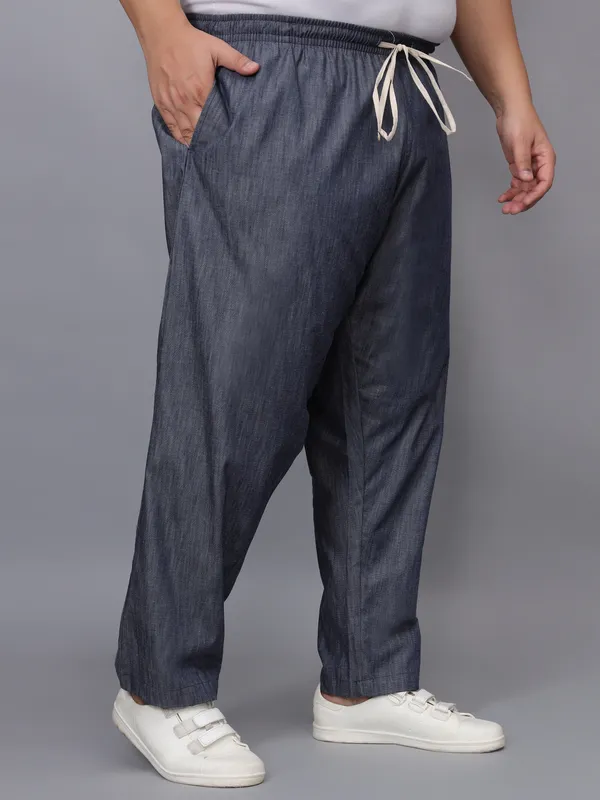 Navy_Denim_Plus_Size_Cotton_Casual_Lightweight_Solid_Pyjama_Beach_Pants_Elastic_Waist_Pyjama_For_Men