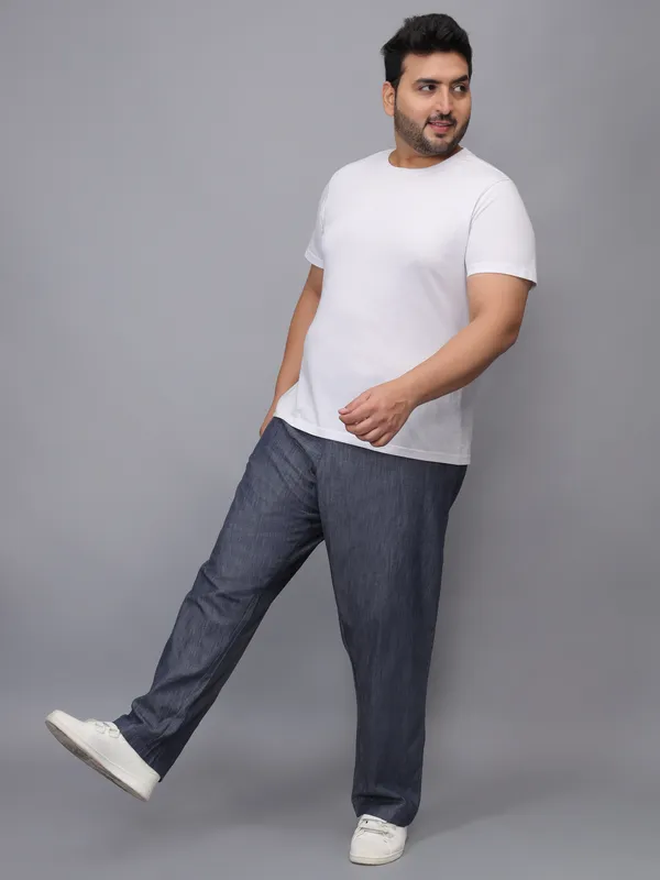 Navy_Denim_Plus_Size_Cotton_Casual_Lightweight_Solid_Pyjama_Beach_Pants_Elastic_Waist_Pyjama_For_Men