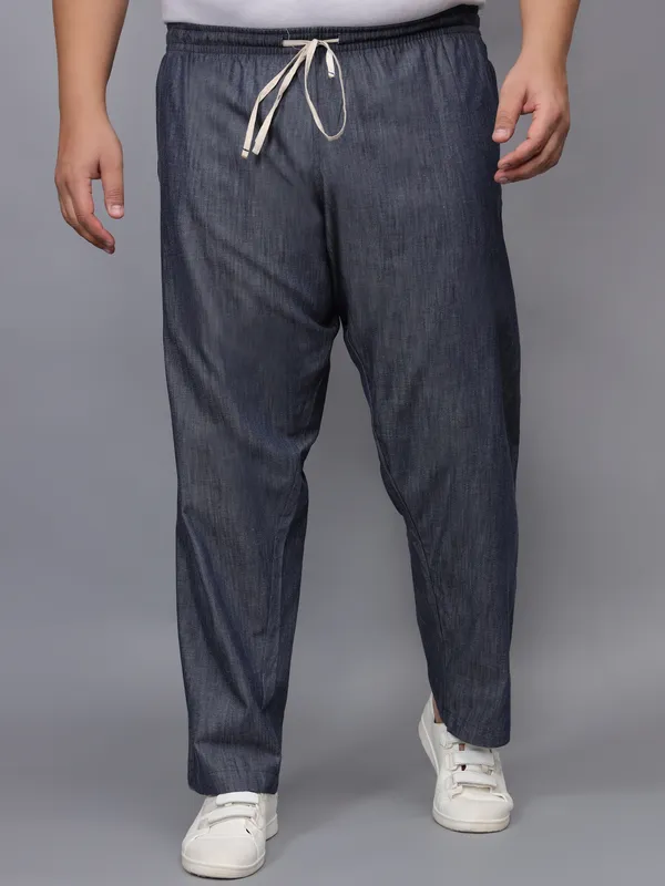 Navy_Denim_Plus_Size_Cotton_Casual_Lightweight_Solid_Pyjama_Beach_Pants_Elastic_Waist_Pyjama_For_Men