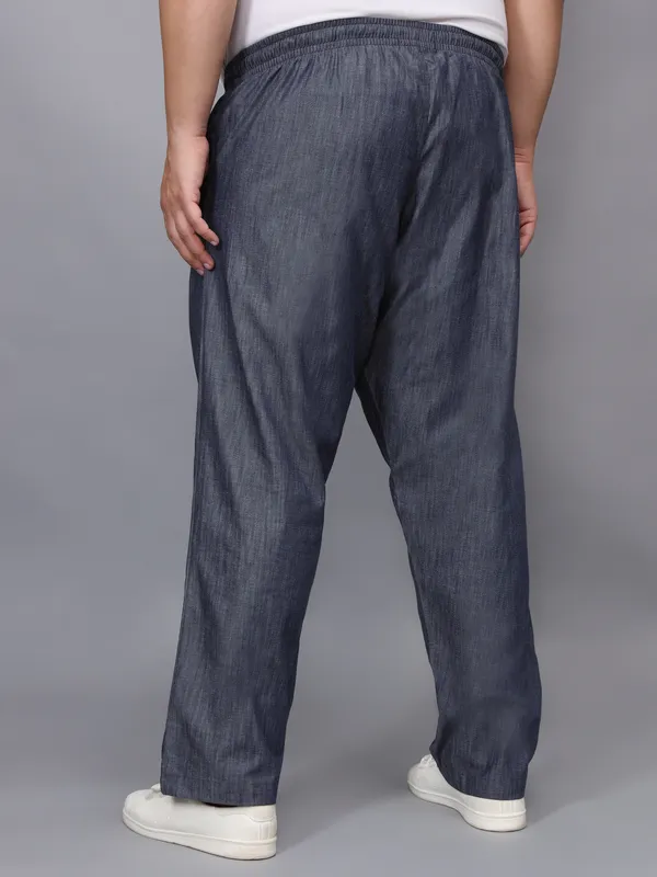 Navy_Denim_Plus_Size_Cotton_Casual_Lightweight_Solid_Pyjama_Beach_Pants_Elastic_Waist_Pyjama_For_Men