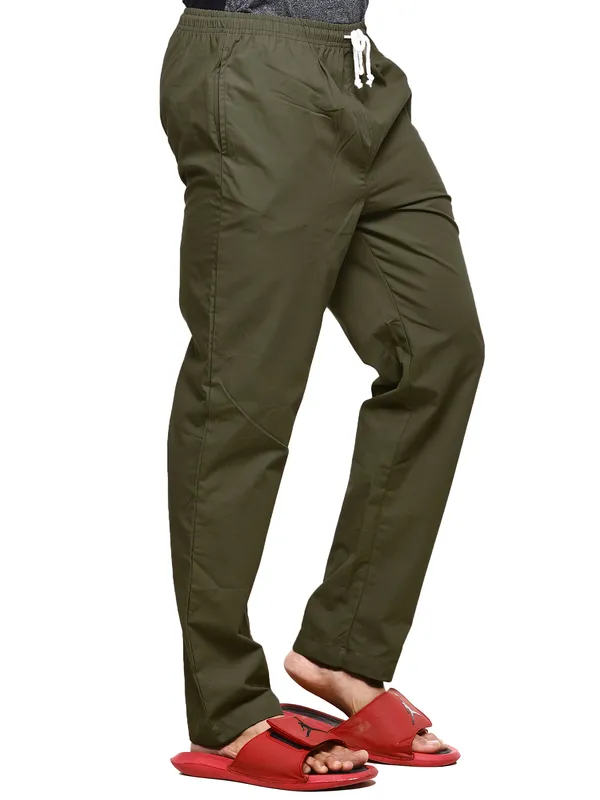 Olive_Green_Plus_Size_Cotton_Casual_Lightweight_Solid_Pyjama_Beach_Pants_Elastic_Waist_Pyjama_For_Men