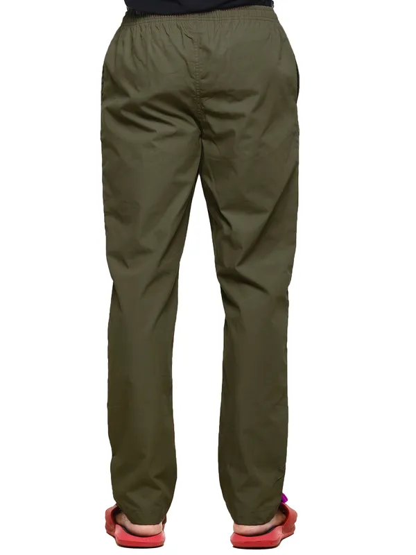 Olive_Green_Plus_Size_Cotton_Casual_Lightweight_Solid_Pyjama_Beach_Pants_Elastic_Waist_Pyjama_For_Men