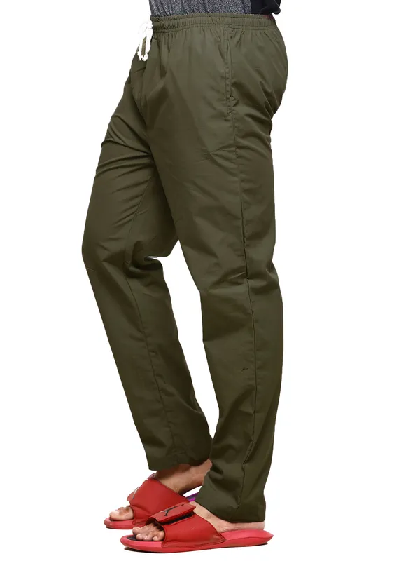 Olive_Green_Plus_Size_Cotton_Casual_Lightweight_Solid_Pyjama_Beach_Pants_Elastic_Waist_Pyjama_For_Men