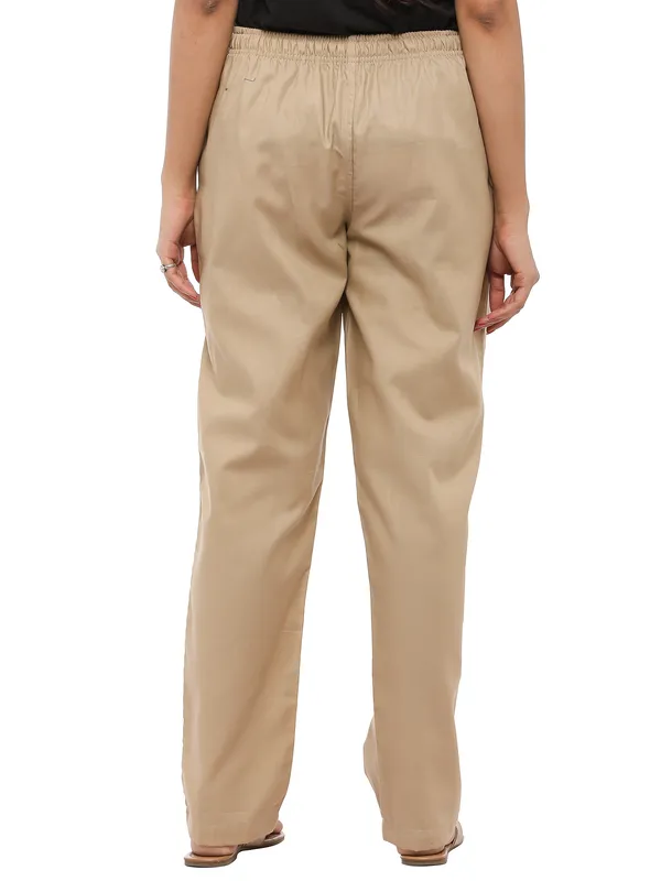 Beige_Plus_Size_Cotton_Linen_Solid_Lounge_Bottom_Pant_Pyjamas_For_Women