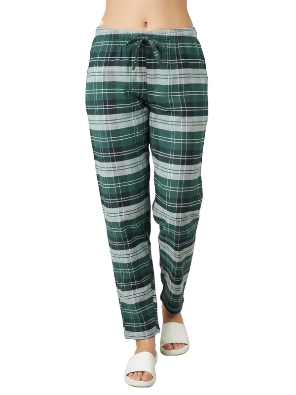 Green_Womens_Cotton_Checkered_Plus_Size_Pyjama