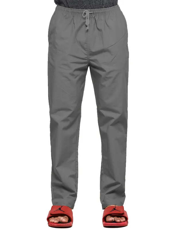 Grey_Plus_Size_Cotton_Casual_Lightweight_Solid_Pyjama_Beach_Pants_Elastic_Waist_Pyjama_For_Men