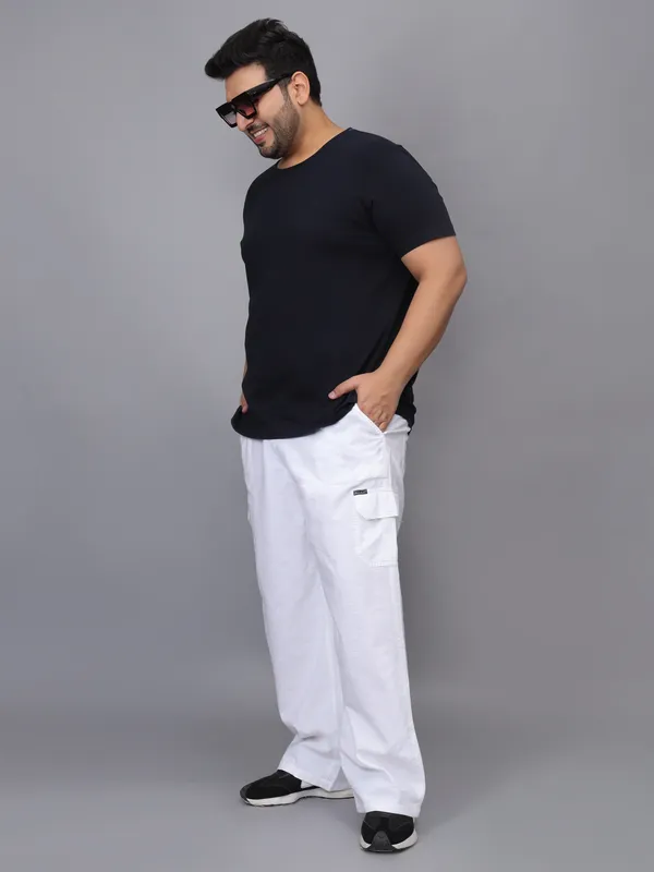 Mens_Solid_Cotton_Linen_Plus_Size_Cargo_Pyjama_|Loungewear_Sleepwear_Travel_Wear_Cargo_Pyjama