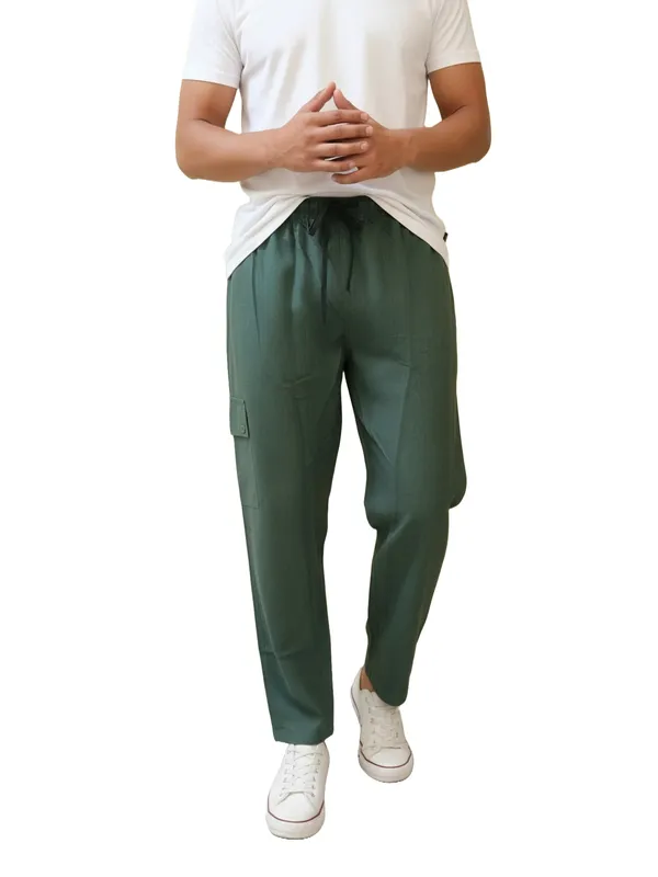 Mens_Solid_Cotton_Linen_Plus_Size_Cargo_Pyjama_|Loungewear_Sleepwear_Travel_Wear_Cargo_Pyjama