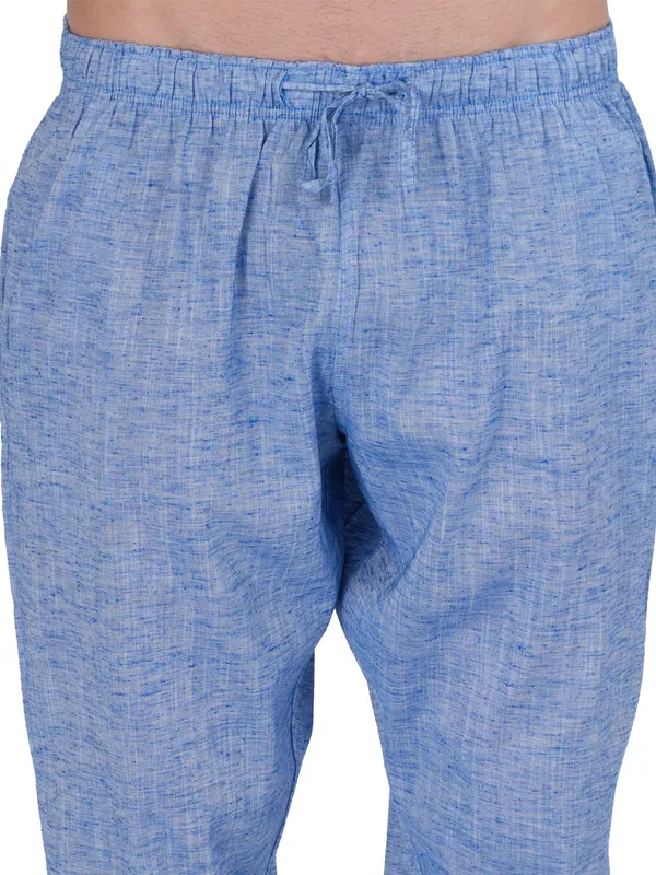 Sky_Blue_Chambray_Plus_Size_Cotton_Casual_Lightweight_Solid_Pyjama_Beach_Pants_Elastic_Waist_Pyjama_For_Men