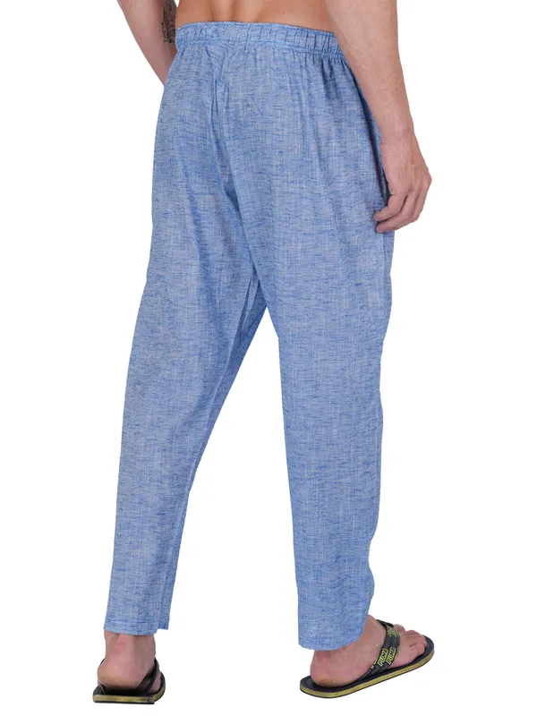 Sky_Blue_Chambray_Plus_Size_Cotton_Casual_Lightweight_Solid_Pyjama_Beach_Pants_Elastic_Waist_Pyjama_For_Men