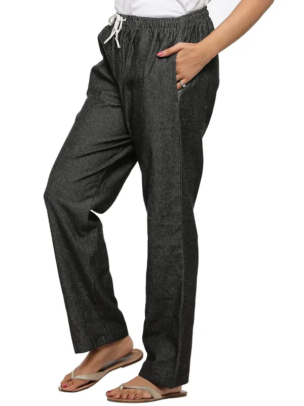 Grey_Denim_Plus_Size_Cotton_Linen_Solid_Lounge_Bottom_Pant_Pyjamas_For_Women
