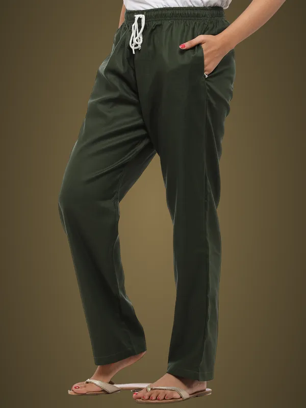 Green_Plus_Size_Cotton_Linen_Solid_Lounge_Bottom_Pant_Pyjamas_For_Women