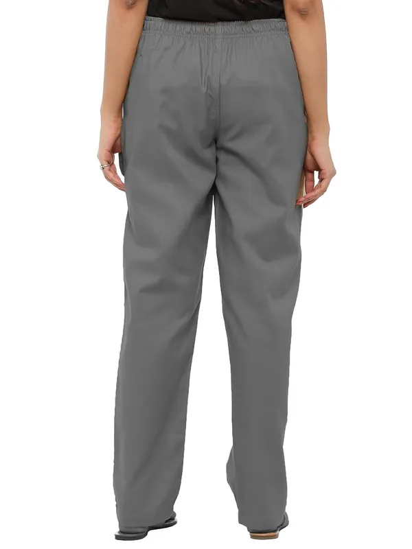 Grey_Plus_Size_Cotton_Linen_Solid_Lounge_Bottom_Pant_Pyjamas_For_Women