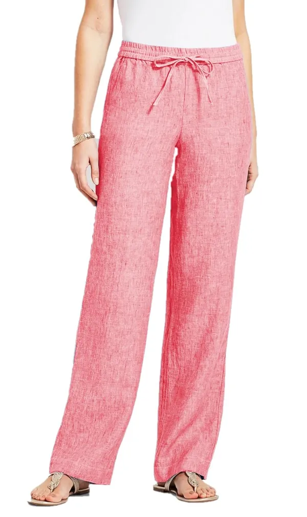 Pink_Chambray_Cotton_Solid_Lounge_Bottom_Pant_Pyjamas_For_Women