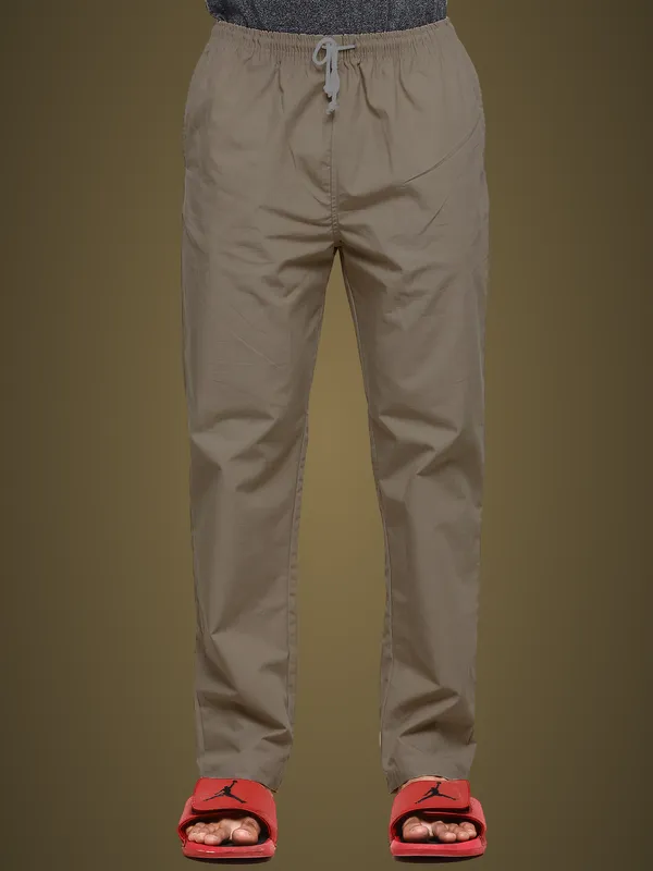 Brown_Plus_Size_Cotton_Casual_Lightweight_Solid_Pyjama_Beach_Pants_Elastic_Waist_Pyjama_For_Men