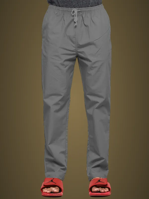 Grey_Plus_Size_Cotton_Casual_Lightweight_Solid_Pyjama_Beach_Pants_Elastic_Waist_Pyjama_For_Men