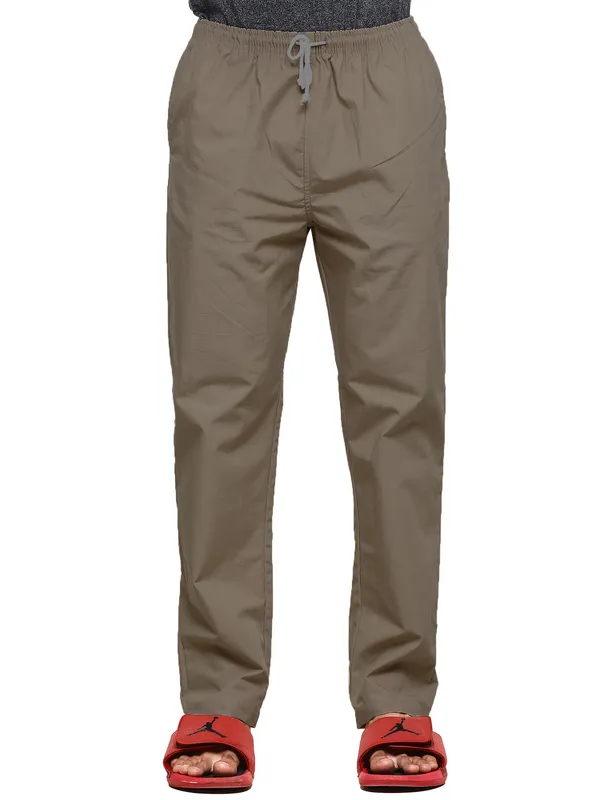 Brown_Plus_Size_Cotton_Casual_Lightweight_Solid_Pyjama_Beach_Pants_Elastic_Waist_Pyjama_For_Men